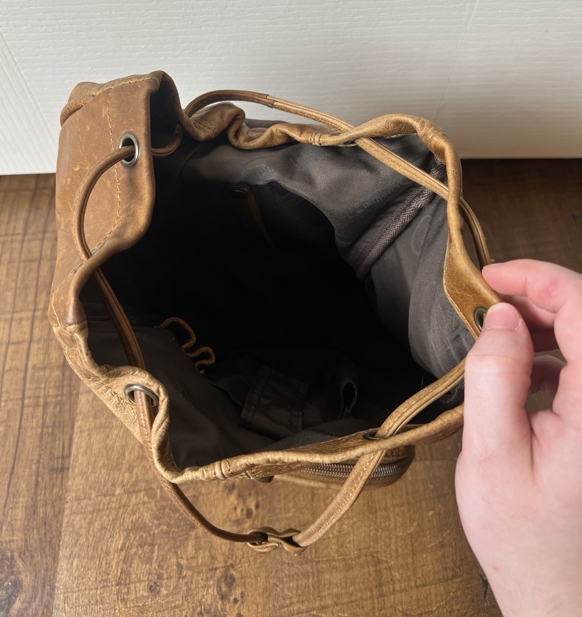 Ameri Leather Backpack Brown Distressed Leather B… - image 8