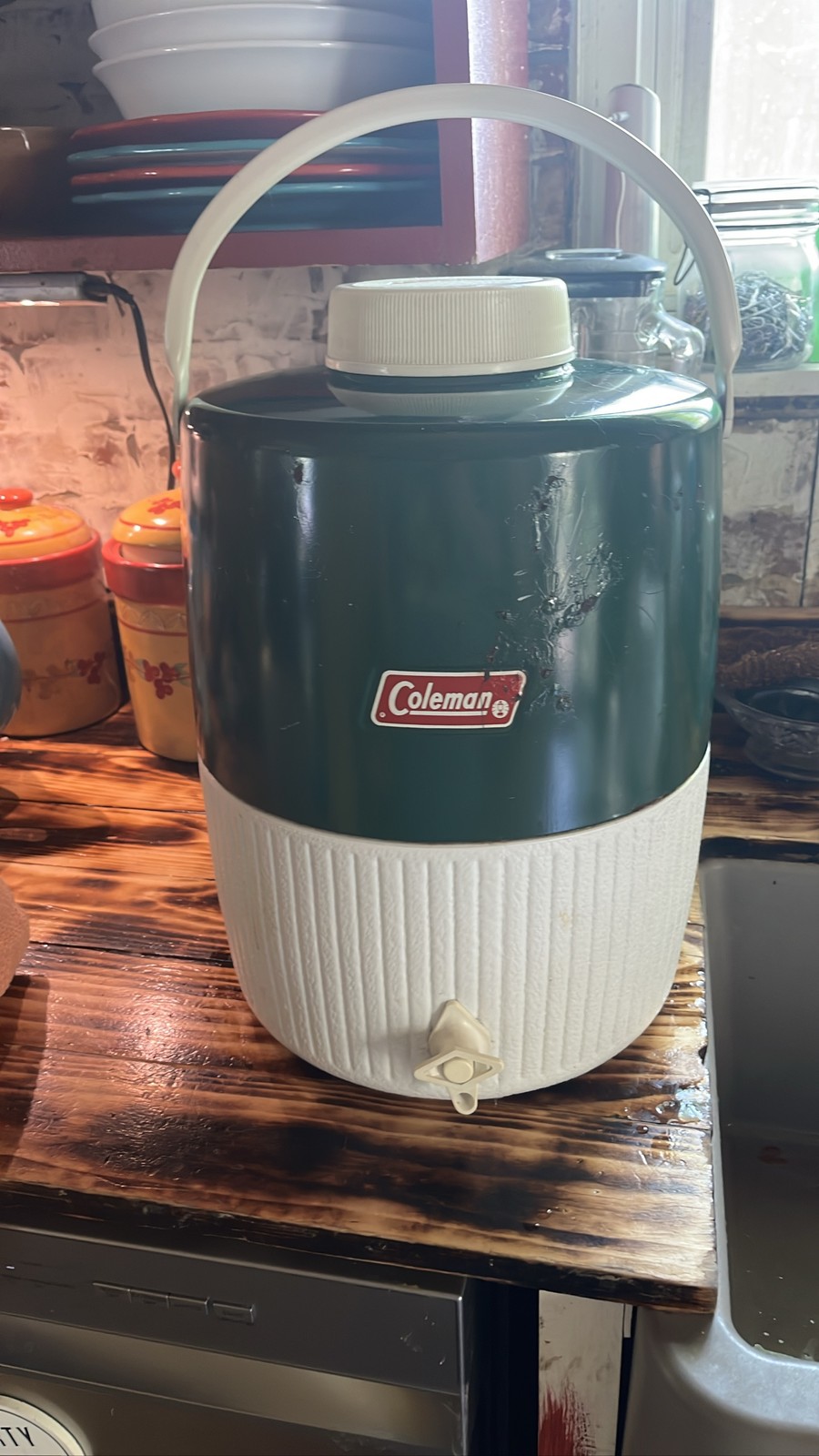 Green White Camping Dispenser