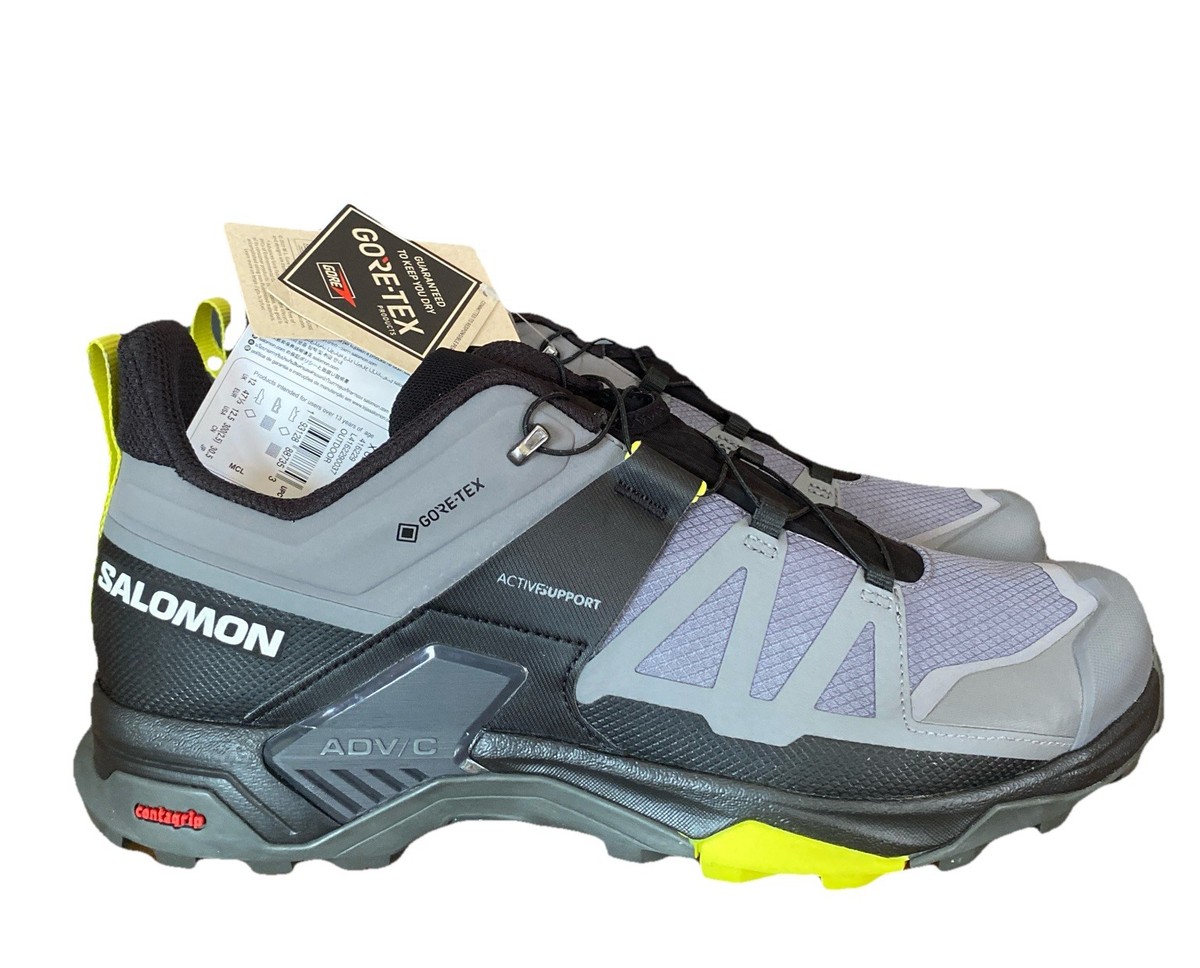 Salomon X Ultra 4 GTX Hiking Shoes Gore-Tex Grey Black 416229 Mens