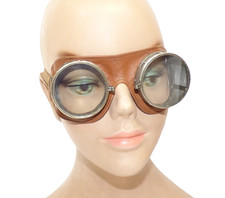 Old vintage 1918 N.A.S.O. safety goggles leather metal mesh steampunk motorcycle