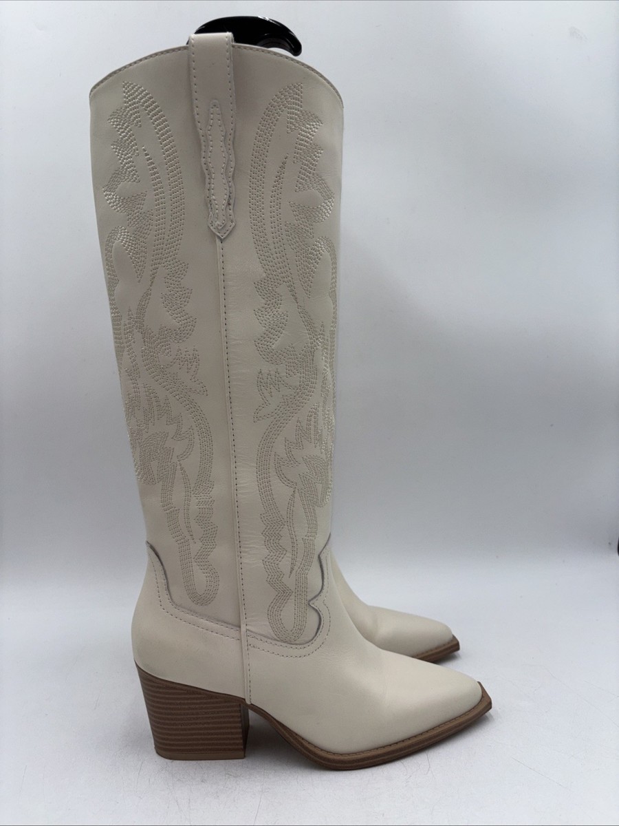 Crown Vintage Sila Western Boot Women's Ivory Leather Size M