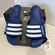 Adidas Adilette Comfort Adjustable Men's Slides Blue/White NEW GZ5329