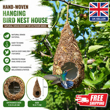 Bird Nest Cozy House Natural Grass Roost for Outdoor Hand Woven Hanging  Birds