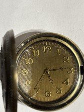 Working Quartz Pocket Watch Train Design Gold Dial Vintage Style