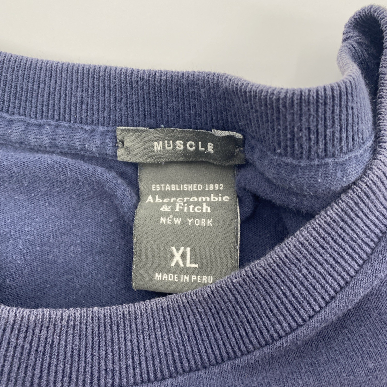 Abercrombie Fitch T Shirt Mens Extra Large Muscle 1892 Y2K College Retro Preppy