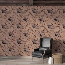 3D Floral Seamless Pattern Self-adhesive Removeable Wallpaper Wall Mural