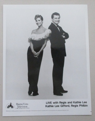 PRESS PROMO PHOTO TV TALK SHOW LIVE WITH REGIS PHILBIN & KATHIE LEE B&W 8X10 V48