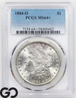 1884-O Morgan Silver Dollar Coin PCGS MS 64+ ** Flashy White Blazer!