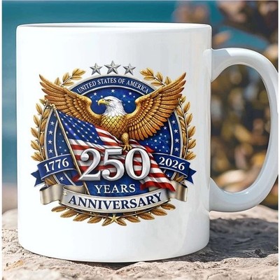 USA 250 Years Anniversary Mug Patriotic America 1776 2026 Coffee Mug FREESHIPS 