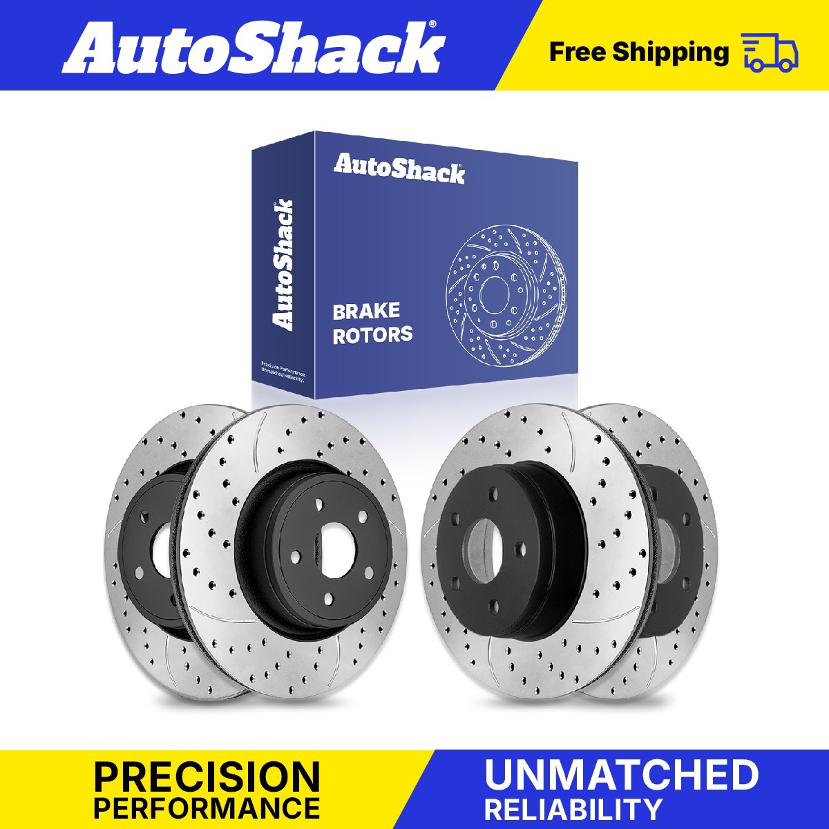 Front Rear Drilled Slotted Brake Rotors for 2011-2018 Ram 1500 2016 Ram 4000