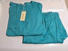 Ekouaer Pajamas Set Women Short Sleeve Sleepwear Soft Button Down