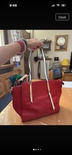 combipel borsa rossa ecopelle tracolla zip foderata oro