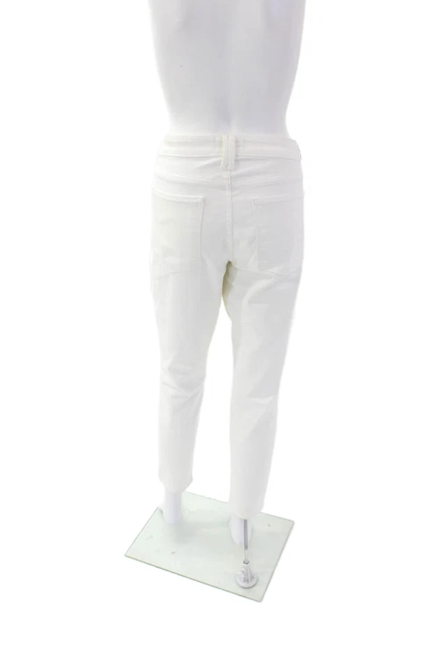 Vince Womens Cotton Mid Rise Straight Leg Five Pocket Jeans White Size 30 - Image 3 of 4