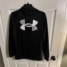 Under Armour Black Fleece Pullover Hoodie Men  s S Hooded Pockets