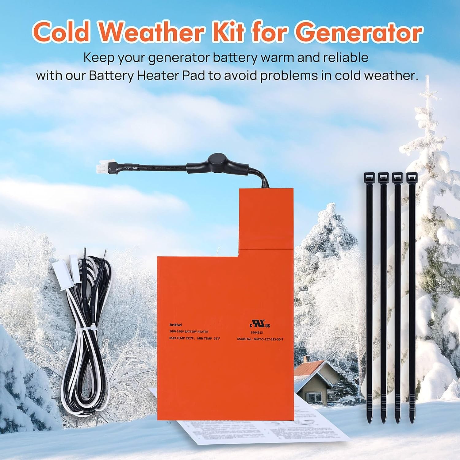 Battery Heater Pad for Generac Generator, Battery Warmer Pad for Generac 7101, C