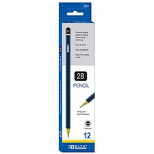 BAZIC #2B Premium Wood Pencil, Blue, 12 Per Pack,Pen, Ink & Lead Refills