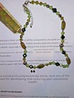 LADIES NECKLACE GENUINE UNIKITE WITH CRYSTALS 17 INCH  CLAW CLASP GIFT POUCH — photo 4