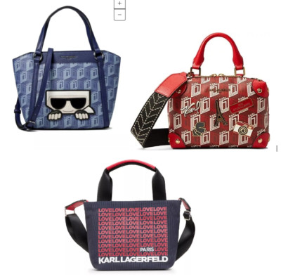 Karl Lagerfeld Blue Karl, Red Valette, Kristen ''Love'' Tote Crossbody Bags NWT