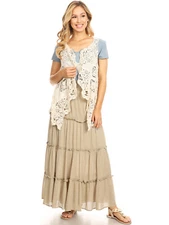 Open Stitch Cardigan Boho Hippie Butterfly Crochet Slims Lacey Vest