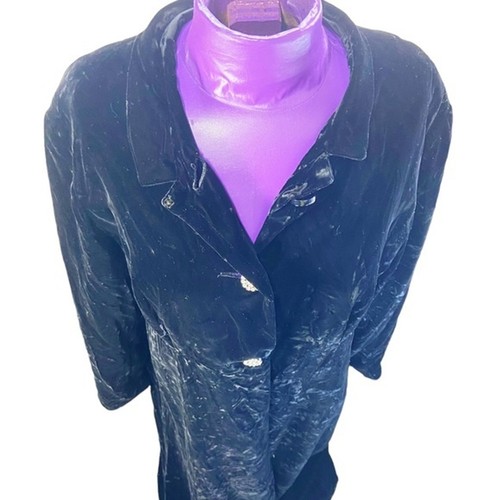 Cappotto opera vintage velluto nero lunghezza pavimento cristallo 3 bottoni - Foto 2 di 9