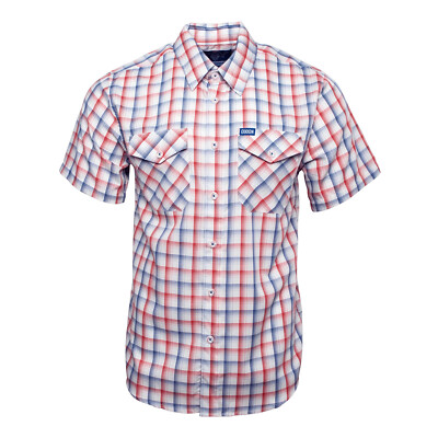 Dixxon Flannel Amendment July 4th Red White Blue Plaid Bamboo Short Sleeve Shirt