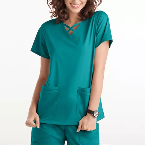 Damen Schlupfkasack Kasack Kurzarm Arbeitskleidung Damenkasack Pflege Top 3XL - Bild 6 von 11