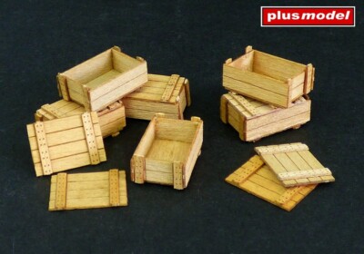 plusmodel 260  6 Holzkisten I Zubehör Diorama 1:35 six Wooden boxes I Laser Cut