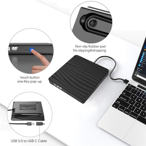 Laptop Usb 3.0 Dvd Recorder Easy Carry Anti-Vibration Self-Supporting Operation - Photo 2/7