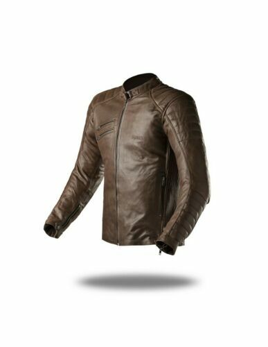 Rksports 1570 Mens Retro Leather Motorcycle Motorbike Jacket With