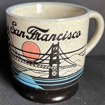 Vintage Mico San Francisco Golden Gate Bridge Coffee Mug Cup 1982 Stoneware