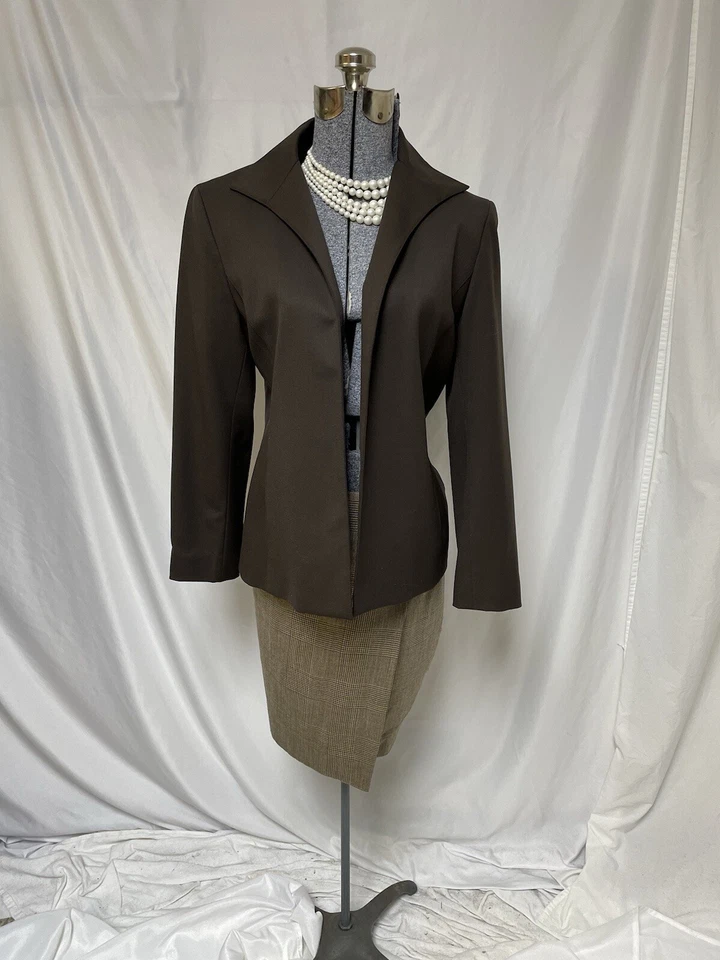 Traje Falda Lafayette 148 & Brooks Brothers Talla M Conjunto de Dos Piezas Bolsillos de Lana Foto 4 de 4