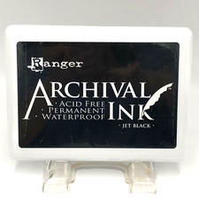 Ranger Archival Ink Jet Black Waterproof Acid Free Sealed New Scrapbook/Crafts