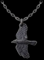 Alchemy Halskette Mit Rabe - Black Raven - Gothic Halsschmuck KräHen AnhäNger
