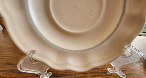 Remembrance Saucers (pair) 6" Pfaltzgraff #436 backstamp Stoneware Ivory ! - Picture 3 of 10