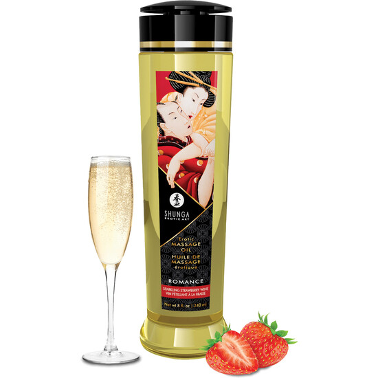 Shunga Aceite De Masaje Erotico Romance / Fresa Champam - Envio Domicilio