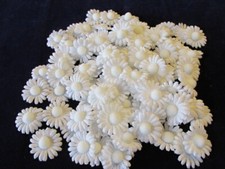 Vintage Millinery Flower 1 1/2" white Daisy 144pc Lot Doll Hat Wedding Hair LA