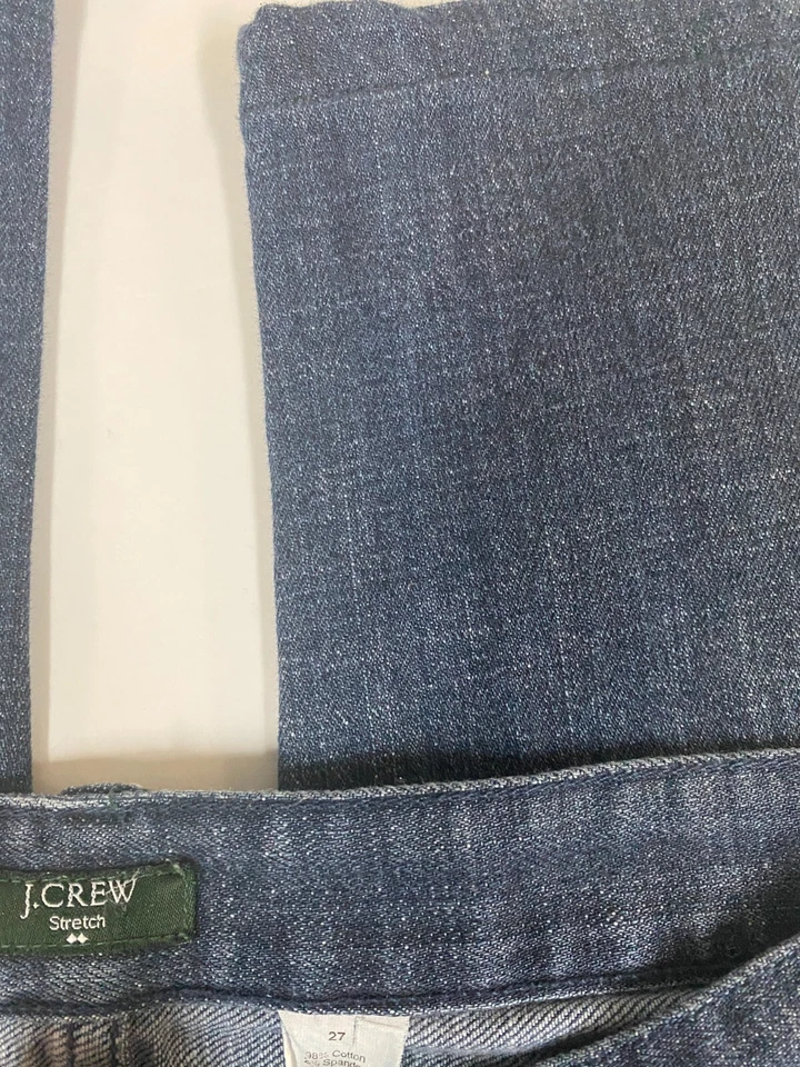 J Crew Womens Jeans 27 blue straight Toothpick straight blue stretch - Image 4 of 4