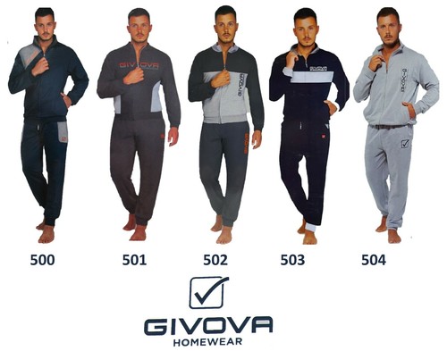 TUTA UOMO COMPLETO SPORT E TEMPO LIBERO COTONE GARZATO ESTIVA CON POLSINI  GIVOVA | eBay