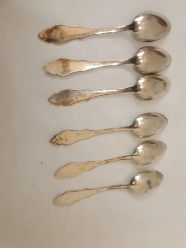 Antique Silver 6 spoon set Germay 800 silver Robert Wegst - Picture 4 of 10