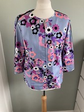 Bob Mackie Wearable Art Jacket Zip Up Floral 60s 70s Size Small Retro Festival