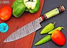 CUSTOM HANDMADE FORGED DAMASCUS STEEL KITCHEN CHEF KNIFE 1388