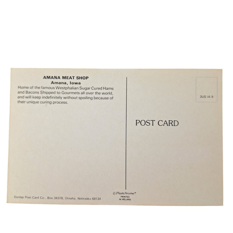 Postcard Amana Meat Shop Amana Colonies Smokehouse Tower Amana Iowa