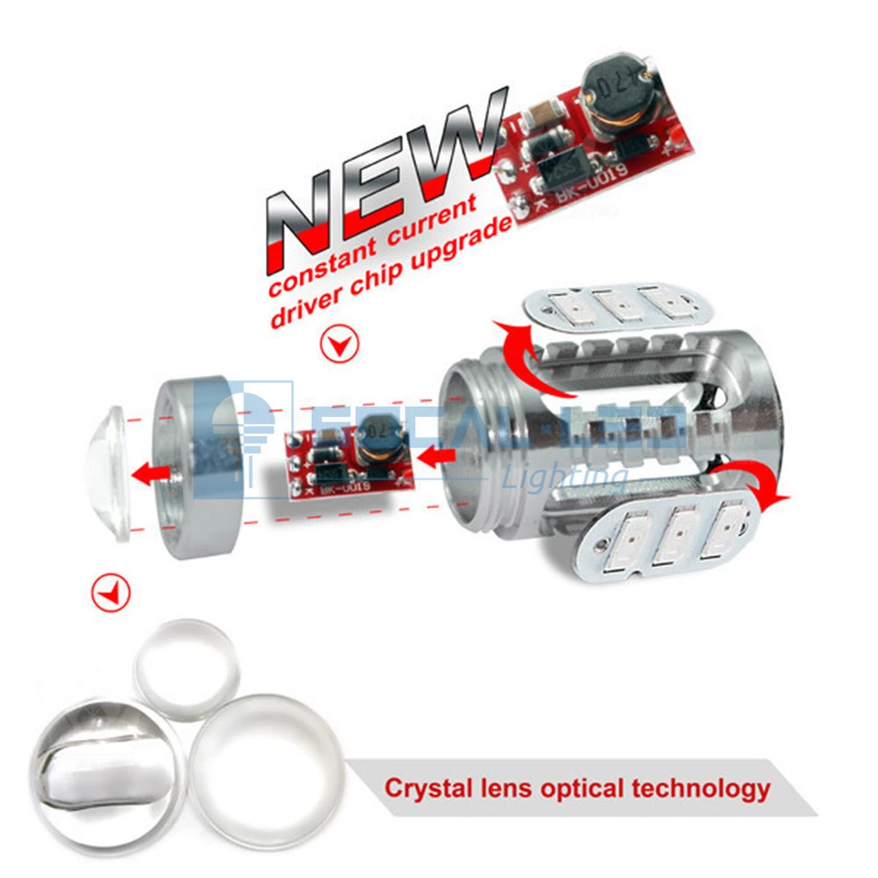 A1 2x PW24W PWY24W CANBUS LED Bulbs 5730 SMD Audi BMW VW DRL Daytime Light White - Image 4 of 4