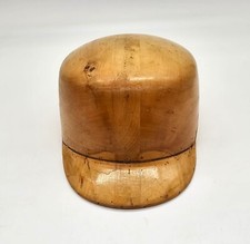 Hat Cap Wooden Block Millinery Form Mold Primitive Antique One Piece Ascot