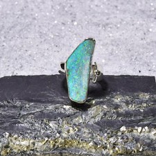 Boulder Opal Ring, 925er Silber, Edelsteinrin...