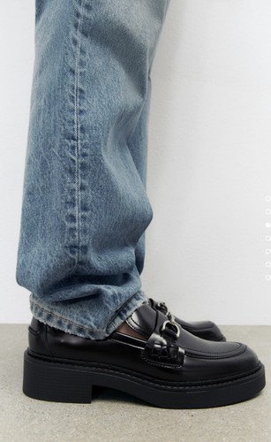Zara FLAT LUG SOLE LOAFERS Patent 