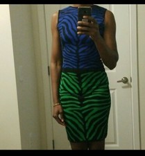 Azim Bodycon Dress. Blue and Green Sz Small