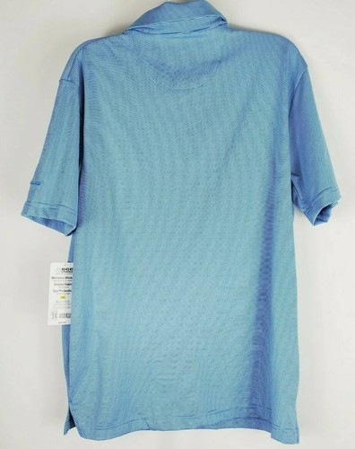 Polo da golf Jack Nicklaus blu a righe traspirante nuova (taglia small) CR - Foto 4 di 5