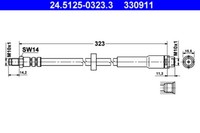 Ate 24.5125-0323.3 Bremsschlauch 323 Mm FüR Audi A6 Allroad C6 2.0-5.2