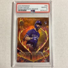 2024 Bowman Chrome Rising Infernos Orange Evan Carter ROOKIE 3/25 PSA 10 PS